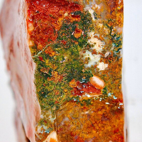 6.5oz Moroccan Apple Valley Agate Jasper Raw Rough Natural Red Yellow Seam Green - Picture 1 of 10